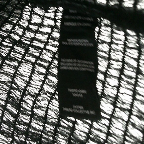 bebe- Black Corset Smocking Waist Top - Size 10 - Picture 4 of 6